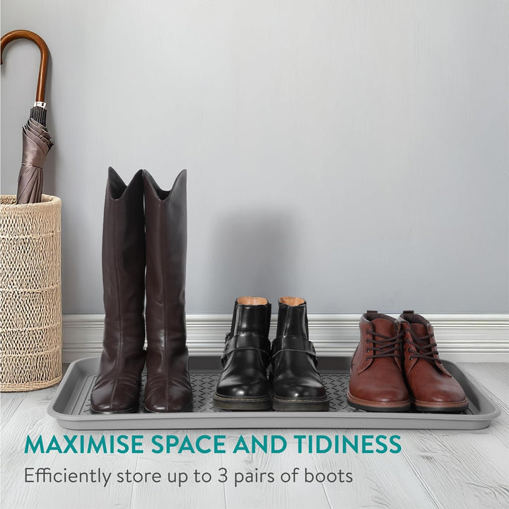 Navaris Schuhablage Schuhabtropfschale - 3X Schuhmatte Abtropfmatte - Schuh Abtropfschalen Grau für