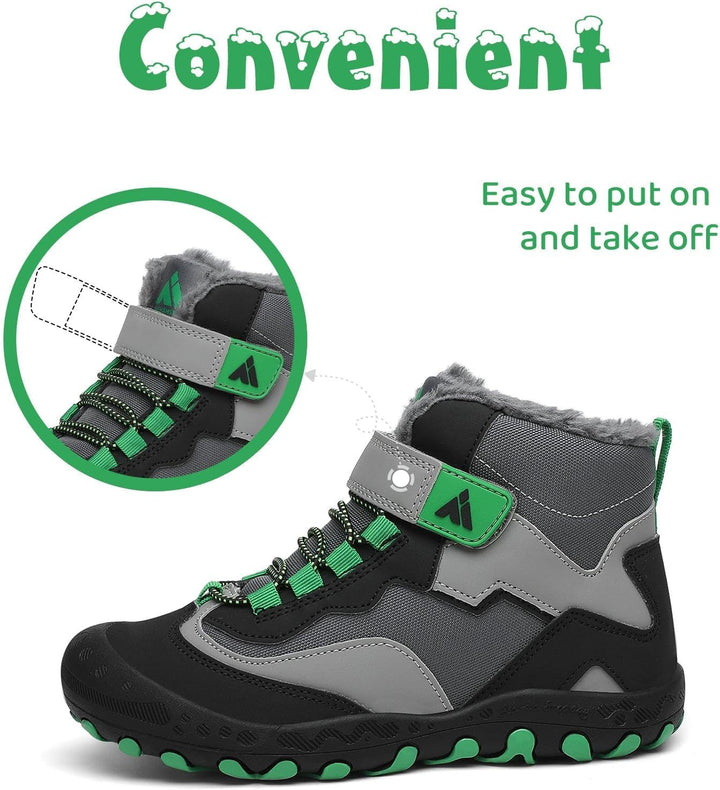 Mishansha Kinder Winterschuhe Warm Gefüttert Winterstiefel Jungen Mädchen Schneestiefel Outdoor ruts