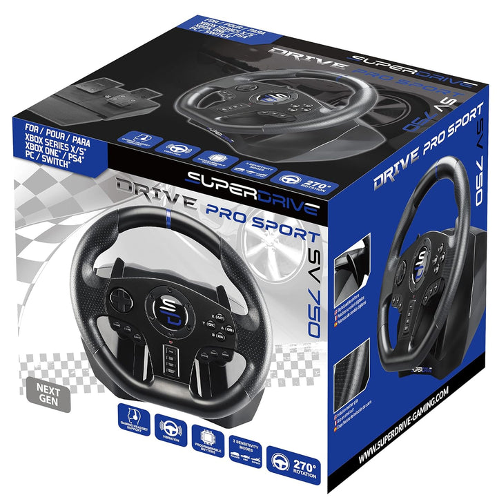 Subsonic Superdrive - Rennlenkrad SV750 Drive Pro Sport Lenkrâd mit Pedal, Shift und Vibration - Xbo