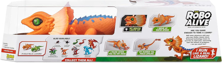 ZURU 38509 ROBO Alive Lurking Eidechse Serie 3 orange, Motive und Farben Sortiert