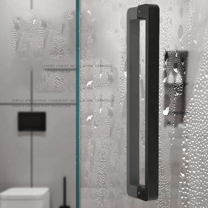 Cokritsm Duschtür Griff 200mm Loch zu Loch Glastürgriff, Dusche Türknopf Rund Grifff, Schwarz Duscht
