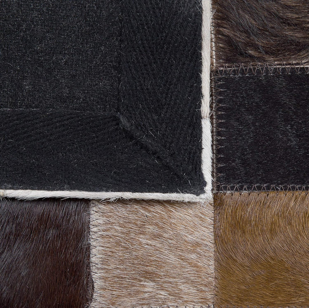 Wohnzimmer Teppich Modern Braun Beige Leder 160 x 230 cm Okculu