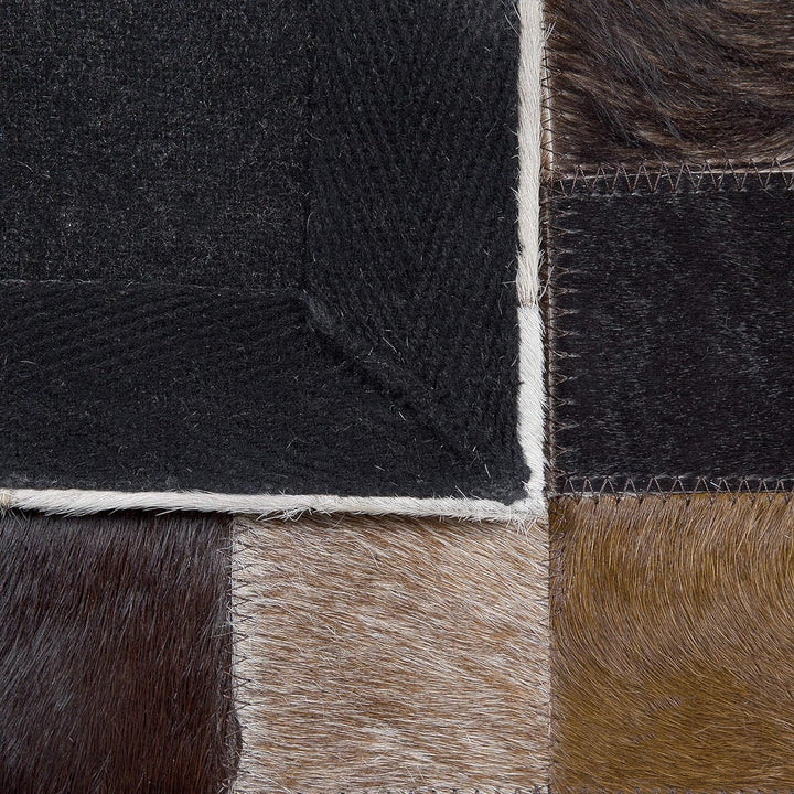 Wohnzimmer Teppich Modern Braun Beige Leder 160 x 230 cm Okculu