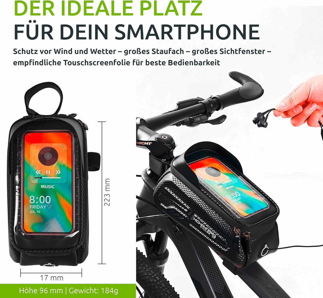 Fahrradtasche Rahmen Rahmentasche Fahrrad, Wasserabweisende Lenkertasche für Smartphones, Oberrohrta