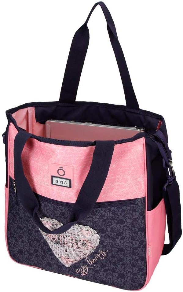 Enso Learn Handtasche zum Einkaufen Mehrfarbig 31,5x36x5,5 cms Polyester für 13,3"-Laptop Shopper-Ta