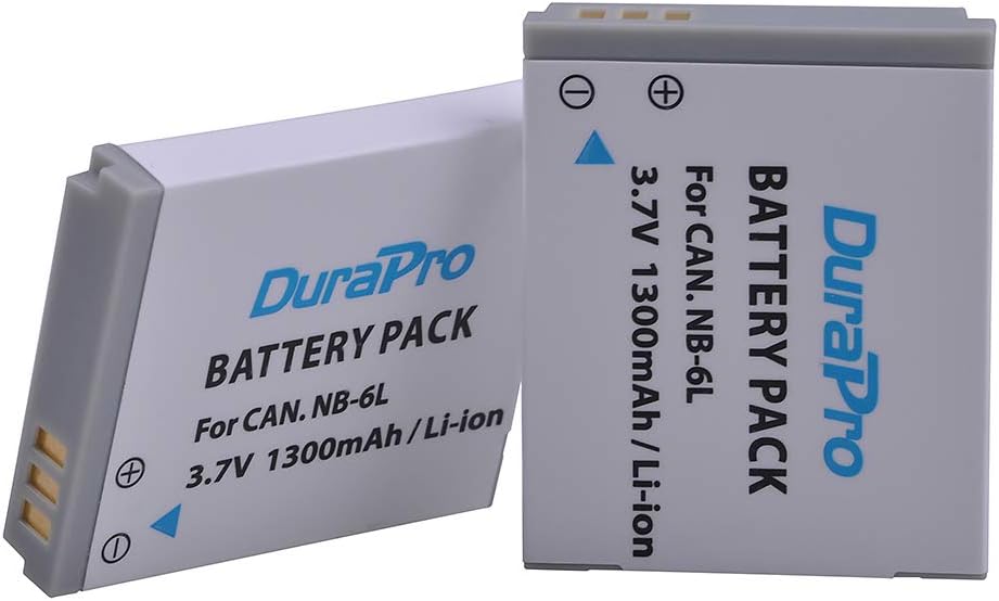 DuraPro 2er-Pack NB-6L, NB-6LH Akku + LCD USB Ladegerät für Canon PowerShot SX530HS, SX710HS, SX610H