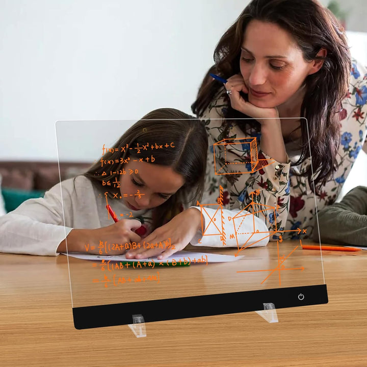 LED Notiztafel mit Farben, LED Schreibtafel mit 6 Farben & 5 Modi, 30x20cm Acryl Notiztafel, Maltafe
