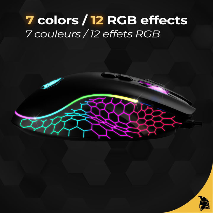 EMPIRE GAMING - W905 Gaming-Maus kabelgebunden – 12800 DPI 1000 Hz – RGB - Ergonomisch – PS4, PS5, X