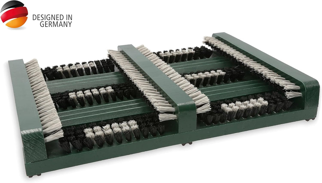 Lantelme Schuhabstreifer Holz für Innen Aussen 36x27cm | Schuhabtreter rutschfest mit Kunstborsten f