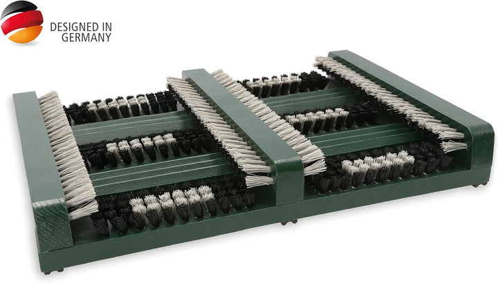 Lantelme Schuhabstreifer Holz für Innen Aussen 36x27cm | Schuhabtreter rutschfest mit Kunstborsten f