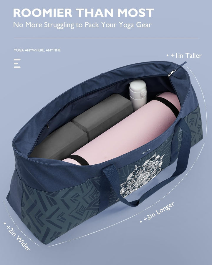 Gonex Yogatasche, Extra Grosse Canvas Sporttasche mit Wasserdichtem Fach & Metallreissverschluss, Fü