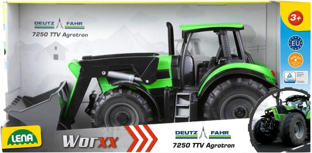 Lena 4613 x Worxx Traktor Modell Deutz-Fahr Agrotron 7250 TTV mit Frontlader, ca. 45 cm & 04611 - Wo