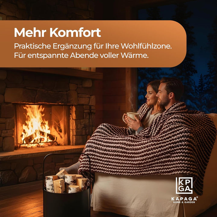Kapaga - Holzkörbe, Kaminholzregal innen Metall, Holzlager innen, Feuerholzregal, Brennholzregal inn
