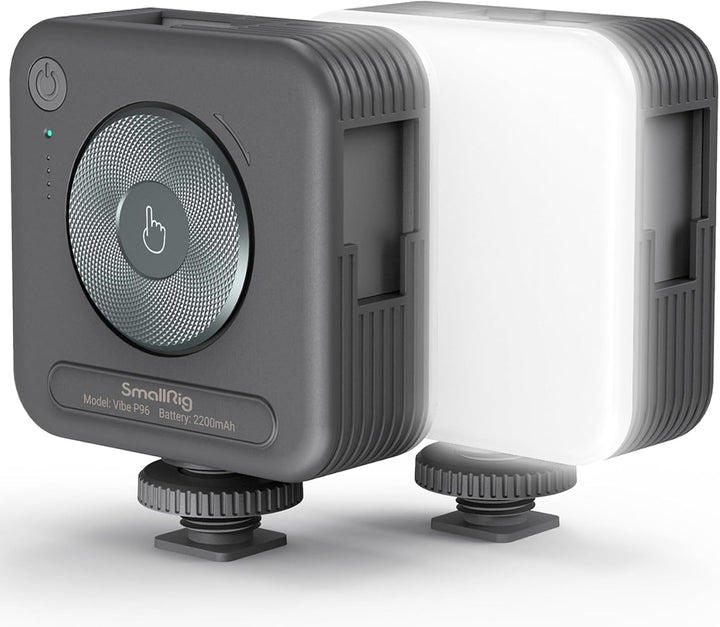 SMALLRIG P96 Mini LED Videoleuchte, 96 LED-Perlen mit Inbegriffen Cold Shoe, 1100Lux@0,3m, 103g, Tra