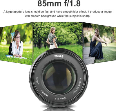 Meike 85mm F1.8 EF-Mount Vollformat Autofokus Teleobjektiv mit grosser Blende für Canon EOS EF-Mount