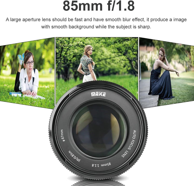 Meike 85mm F1.8 EF-Mount Vollformat Autofokus Teleobjektiv mit grosser Blende für Canon EOS EF-Mount
