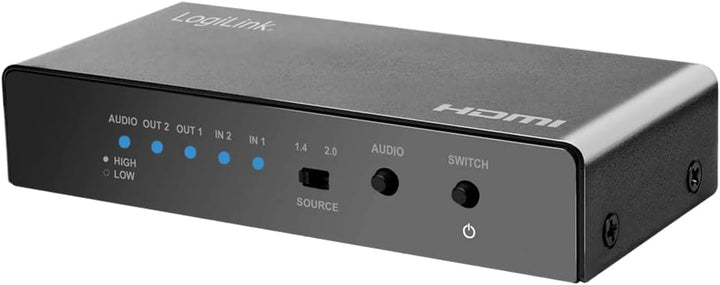 LogiLink HD0039 - HDMI-Switch 2x2-Port (2X Quellen & 2X Ausgänge), bidirekt, 4K/60 Hz, EDID, HDCP, H