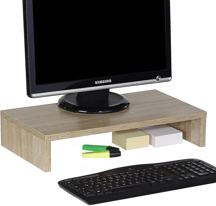CARO-Möbel Monitorständer Monitor Schreibtischaufsatz Bildschirmerhöhung in Sonoma Eiche 50 x 10 x 2