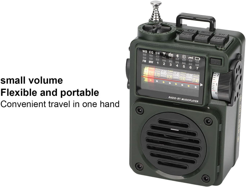 HRD 700 Music Player, Vollband Rundfunkempfangsradio mit Eingebauter 1000 mAh Lithiumbatterie, Bluet