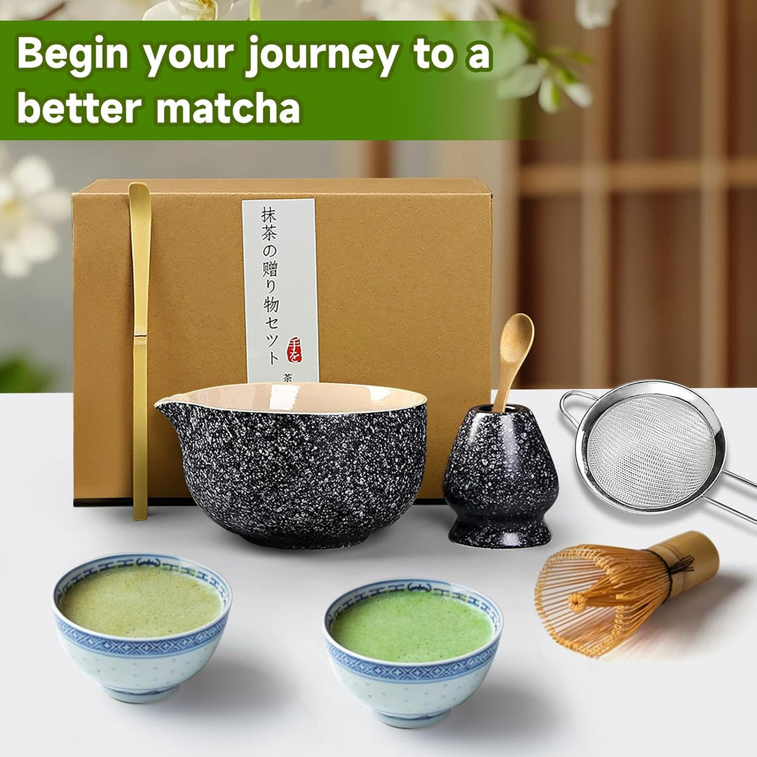 Matcha set, Japanisches Tee-Set, Matcha-Schale, Schaufel, Sieb, Matcha-Besenhalter, Matcha-Besenstän