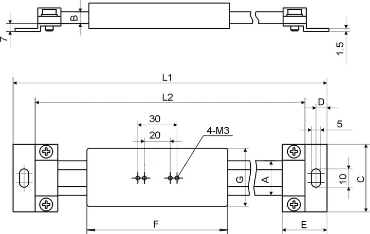 CNC QUALITÄT Digital Einbau-Messschieber - Messbereich 200 mm - externe DIGITALANZEIGE