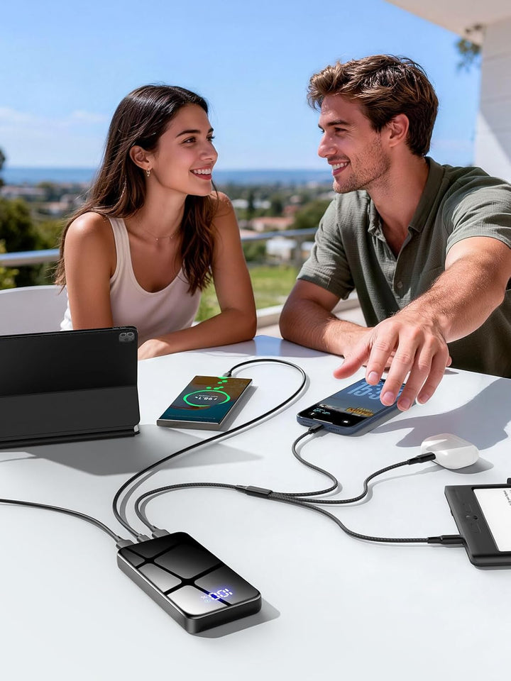 Power Bank,Klein 26800mAh Powerbank Schnellladefunktion 22,5W USB-C Tragbarer Externer HandyAkkus mi
