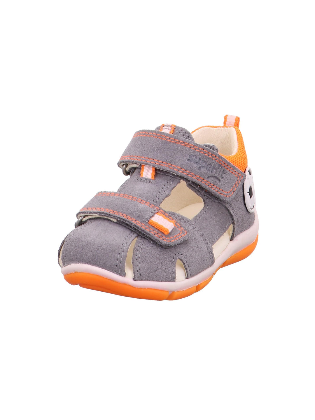 Superfit Baby Jungen FREDDY Sandalen 18 EU Hellgrau Orange 2510, 18 EU Hellgrau Orange 2510