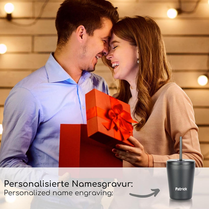 Milu Thermobecher 300ml, 400ml, 500ml - 100% Auslaufsicher - Edelstahl Kaffeebecher to go isoliert m