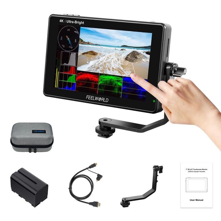 Feelworld LUT7 7 Zoll 2200nit Ultra Bright 3D Lut Touch Screen DSLR Kamera Field Monitor 1920x1200 I