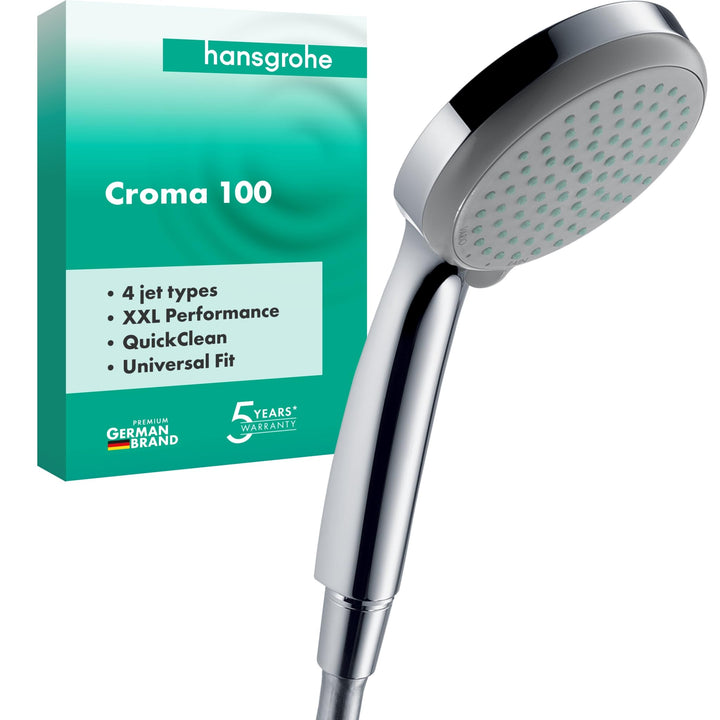hansgrohe Duschkopf Croma 100 (Regendusche, 4 Strahlarten), chrom 4 Strahlarten Single