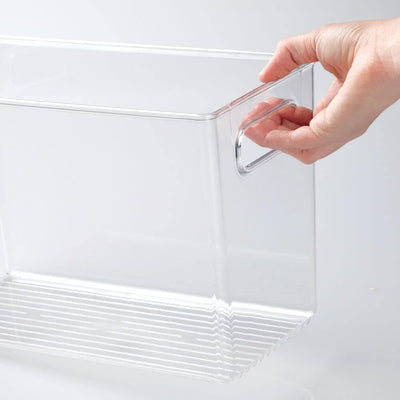 mDesign 4er-Set Badezimmer Organizer – Aufbewahrungsbox mit Griffen für Shampoo, Handtücher und ande