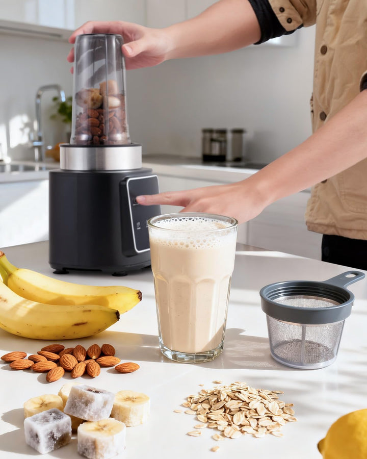 TWOMEOW Standmixer, 1500 W, Eisknackmesser 6-Klingen FüR Mixer, Smoothie Maker Mit 4 Programme + Pul