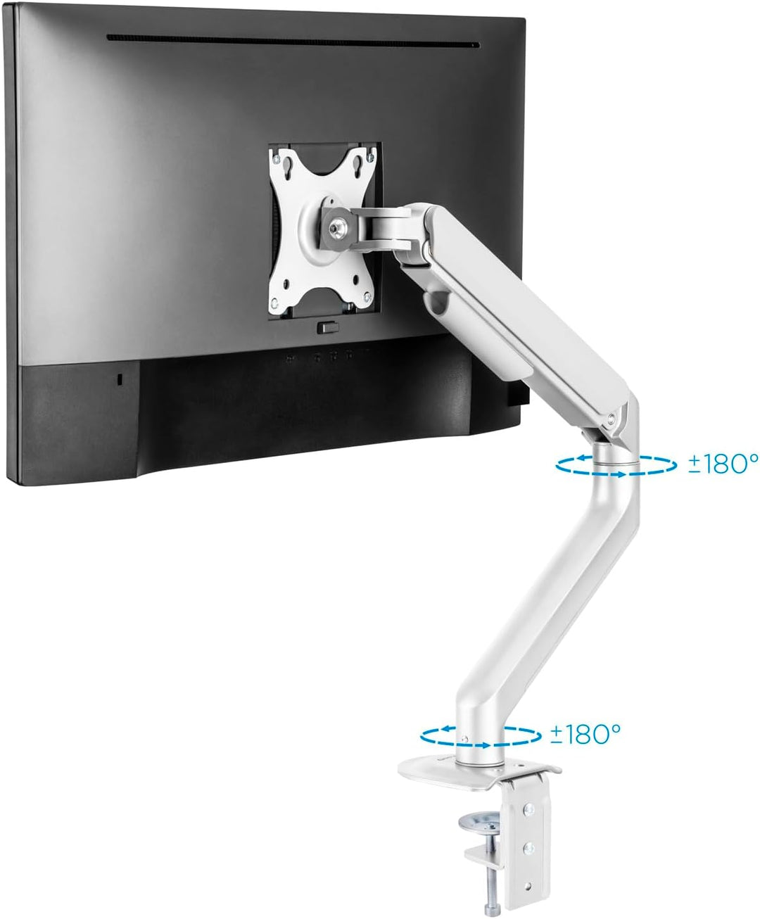 TOOQ DB4032TNR-W - Einarmiger, neig- und schwenkbarer Tischständer für 17"-32" Zoll Bildschirme, ein