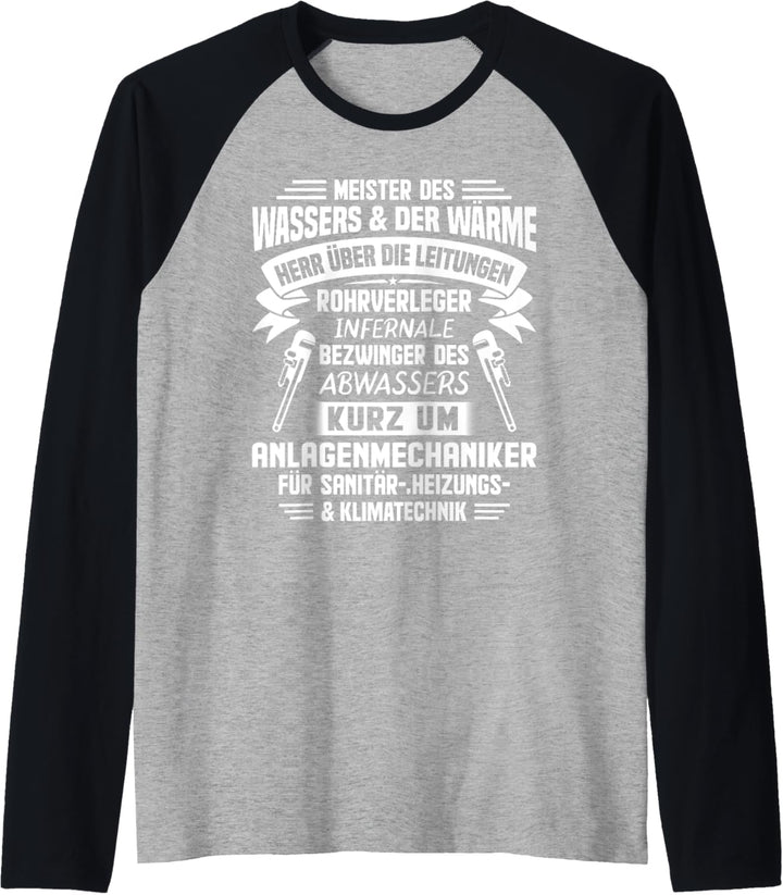 Herren Meister des Wassers Heizungsinstallateur Heizungsbau Raglan
