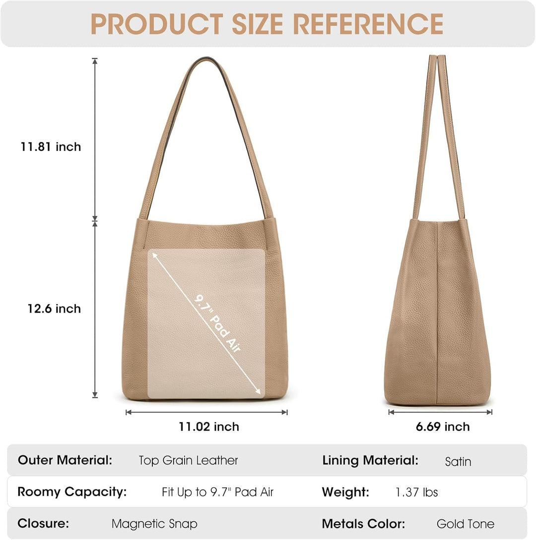 Kattee Damen Handtaschen und Tragetaschen aus weichem Echtleder Schultertasche mit magnetischem Druc
