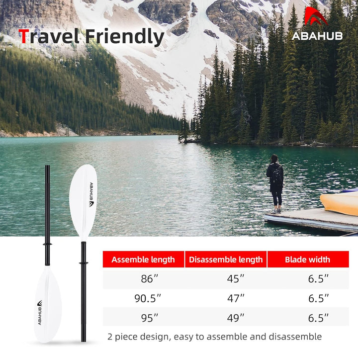 Abahub 218/230/241cm Kajak Paddel Aluminium Doppelpaddel mit Paddelleine für Kajakfahren Ruderboot K