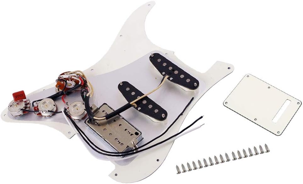Ogdni SSS SSH03 Schlagbrett-Schlagbrett, vorverdrahtet, mit Alnico-V-Tonabnehmer-Kit für Strat ST E-