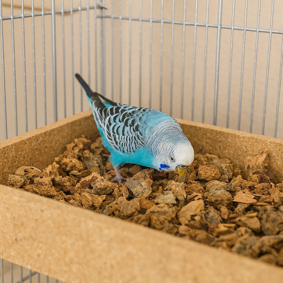 Wühlkiste für Vögel aus Presskork | Grösse 350x250x50 mm | wahlweise mit oder ohne grobes Naturkorkg