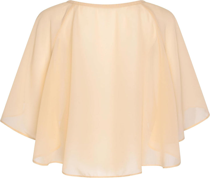 Bolerose weich Hochzeit Umhängetuch Abend Durchsichtiges Chiffon Überwurf Umhang Schultertuch Champa