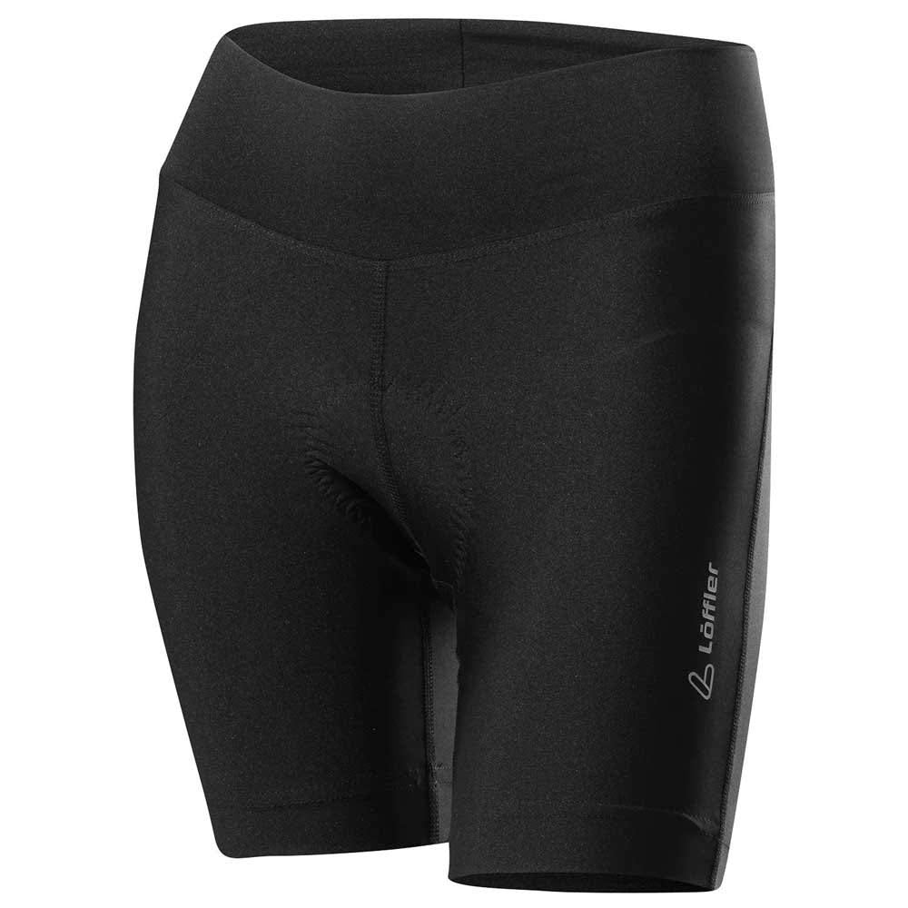 Löffler Damen Tour Radhose kurz Bike Shorts Schwarz/Grau Melé 36, Schwarz/Grau Melé 36