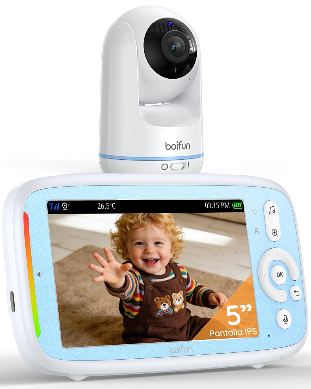 BOIFUN Babyphone mit Kamera Blau ES SET, Blau ES SET