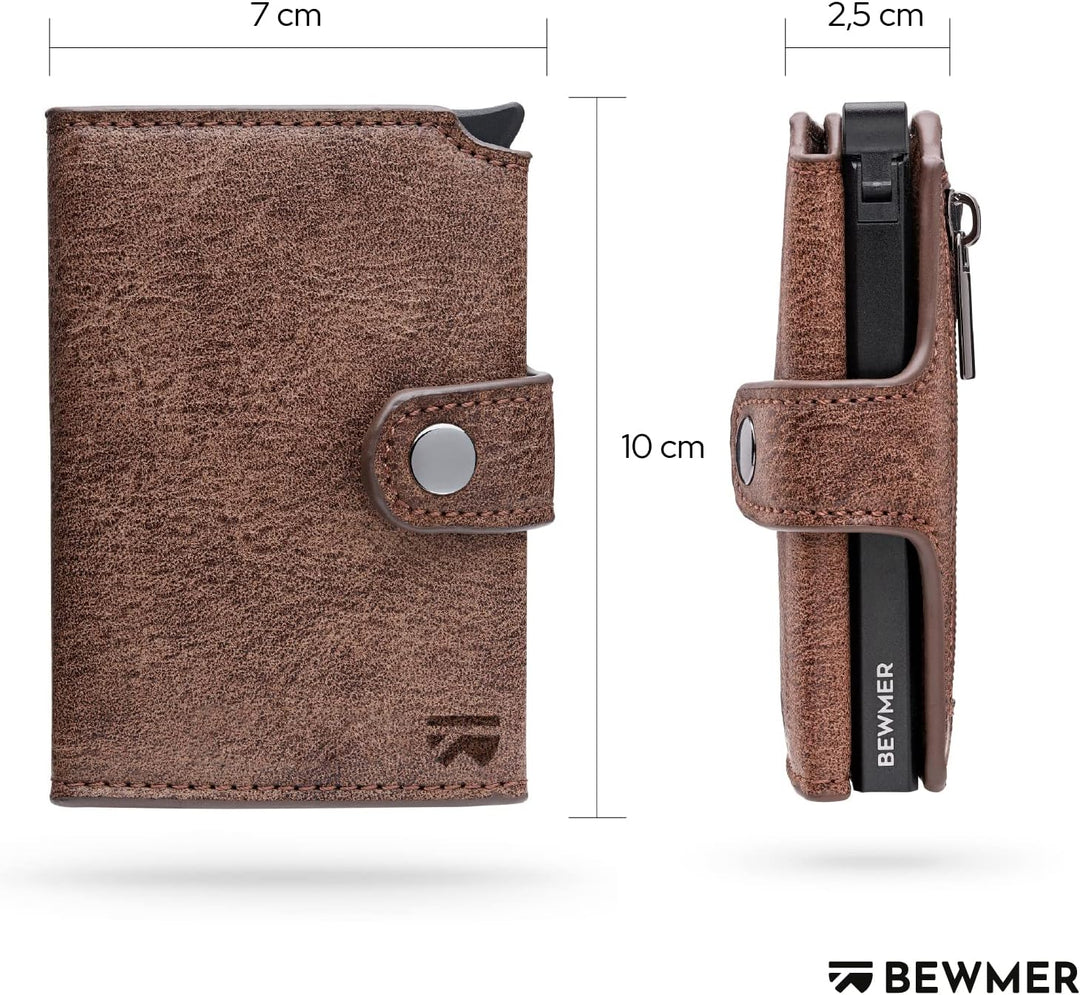 BEWMER 2 geschirmte Kreditkartenetui | Anti-Cloning Schutz Slim RFID Geldbörse für Damen und Herren
