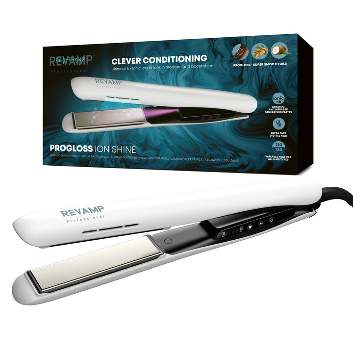 Revamp Progloss Ion Shine Keramik-Glätteisen mit Ionen-Technologie für jederzeit frizzfreie Ergebnis
