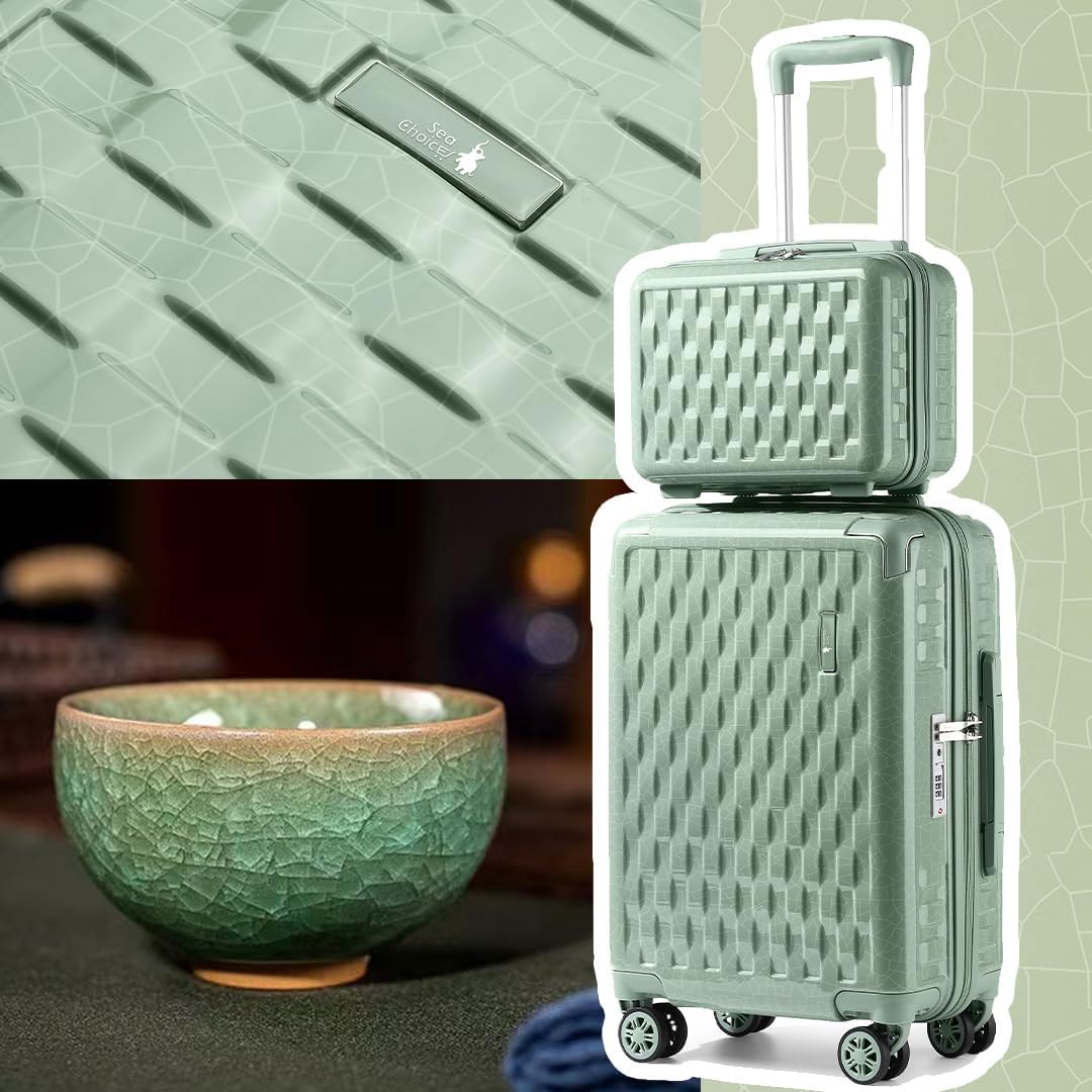 Sea choice Handgepäck Koffer Trolley Kofferset 2 Teilig Kabinengepäck mit Kosmetiktasche Eckenschutz