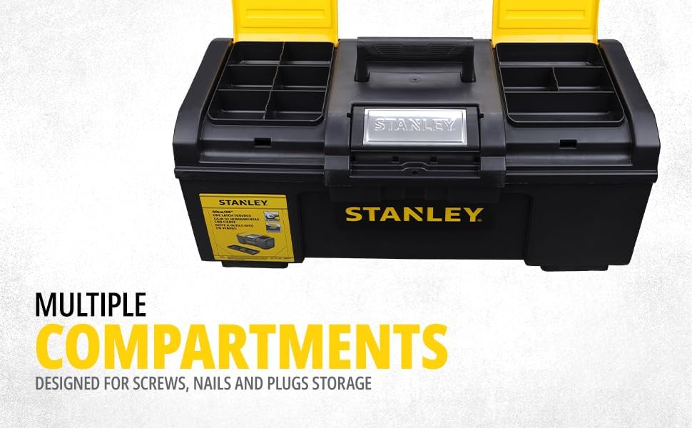 Stanley Werkzeugbox / Werkzeugkoffer Basic 1-79-218 (24", 60x28x26cm, Koffer mit Schnellverschluss u