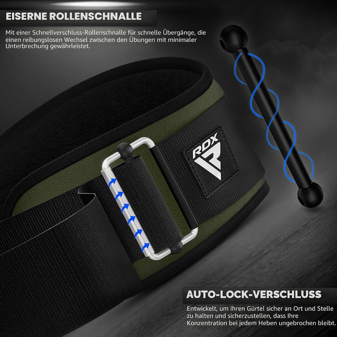 RDX 6.5” Gewichthebergürtel, Auto-Lock Trainingsgürtel, Krafttraining Powerlifting Fitness Bodybuild