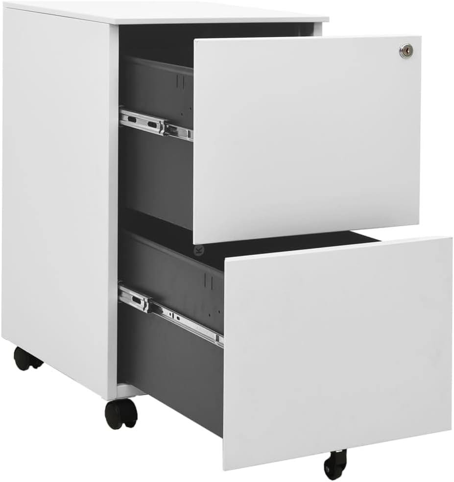 vidaXL Aktenschrank mit Rollen Rollcontainer Bürocontainer Schubladenschrank Büroschrank Stahlschran