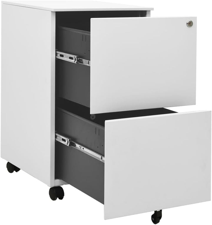 vidaXL Aktenschrank mit Rollen Rollcontainer Bürocontainer Schubladenschrank Büroschrank Stahlschran