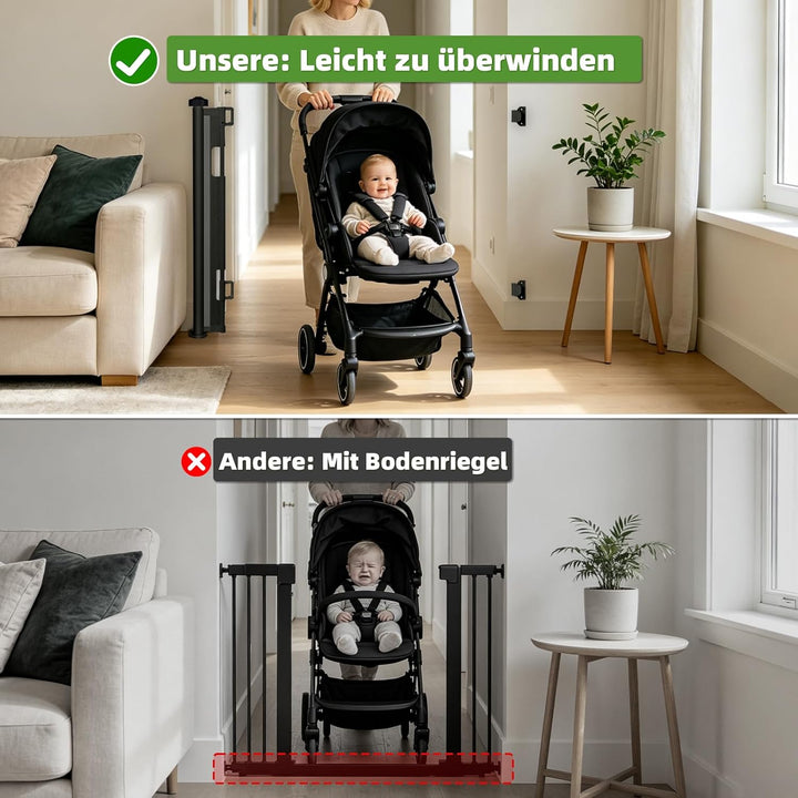 Dioxide Treppenschutzgitter Ausziehbar für Babys, 0-150 cm, Treppenschutzgitter für Kinder und Hunde