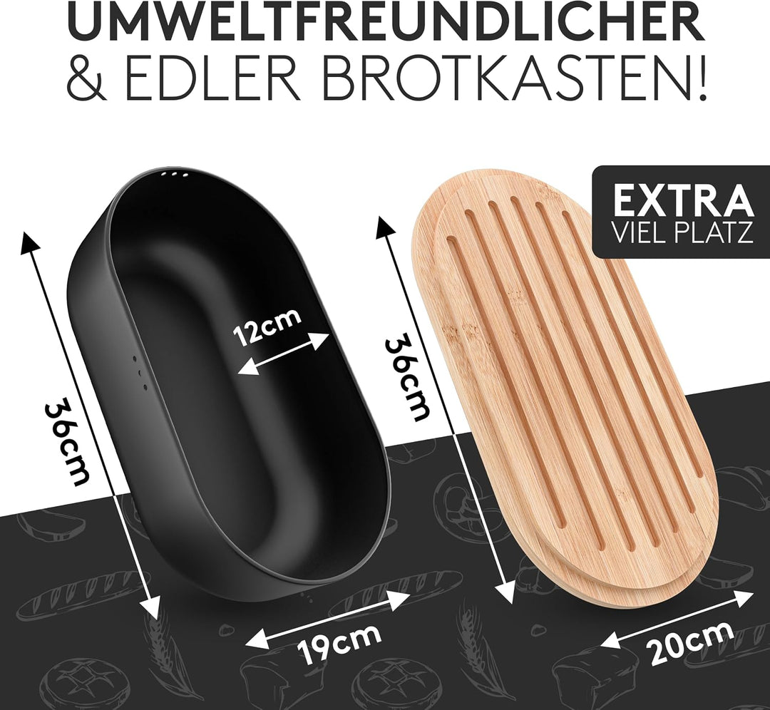 Vezato Brotbox – Nachhaltiger Brotkasten für lange Frische dank spezieller Beschichtung – Extra gros